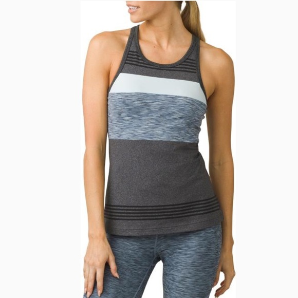 Prana Tops - PrAna Alois Stripped Yoga Top with Built in Bra